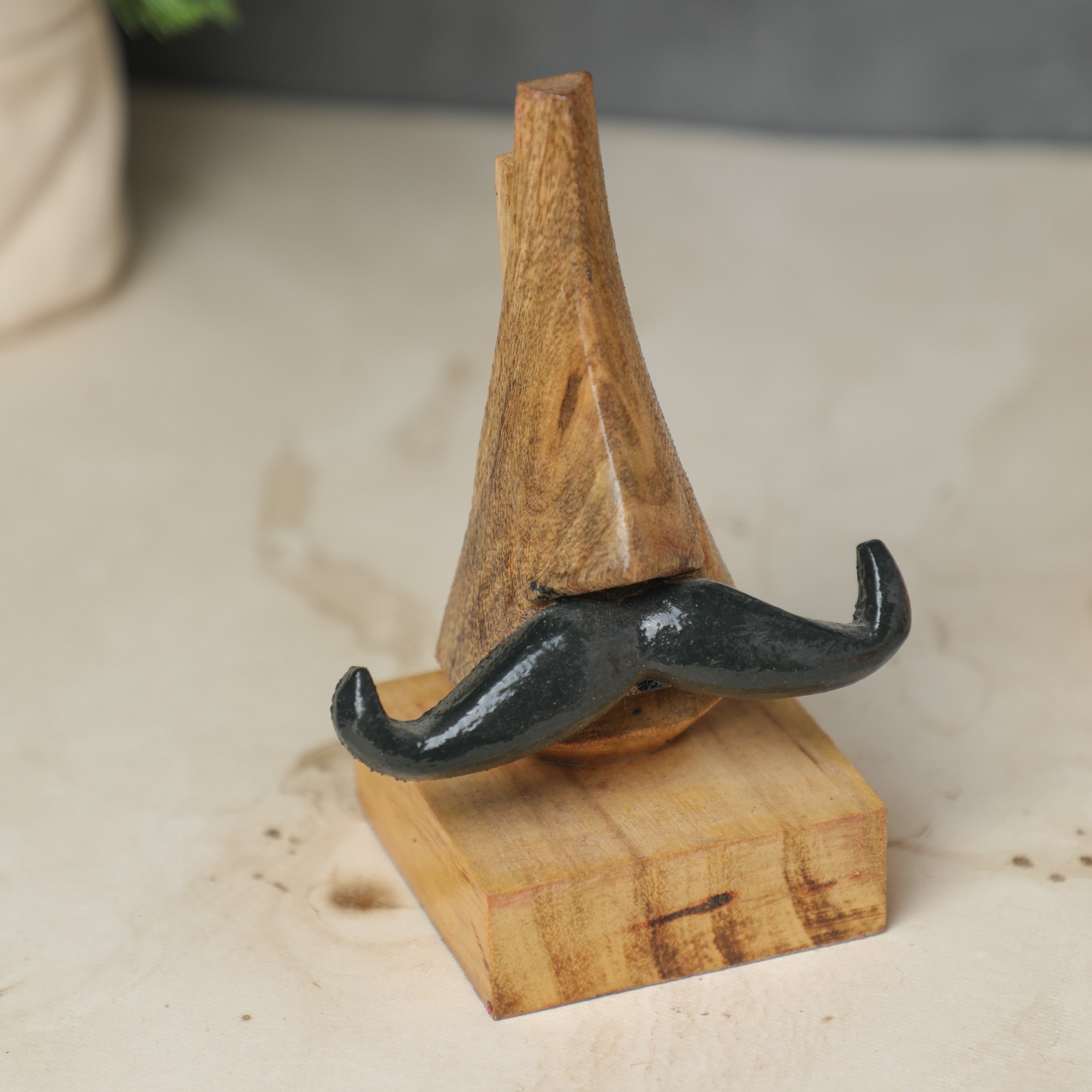 Wooden Nose Shaped Spectacle Holder