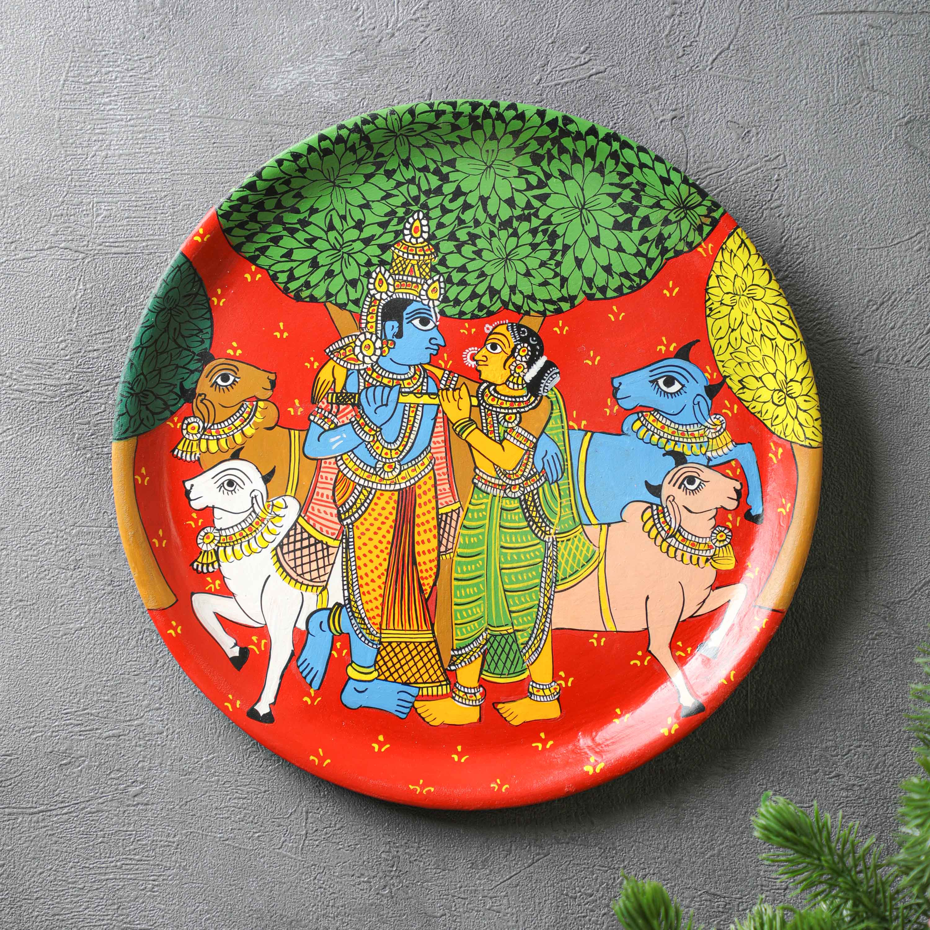 Radha Krishna Home decor wall plates