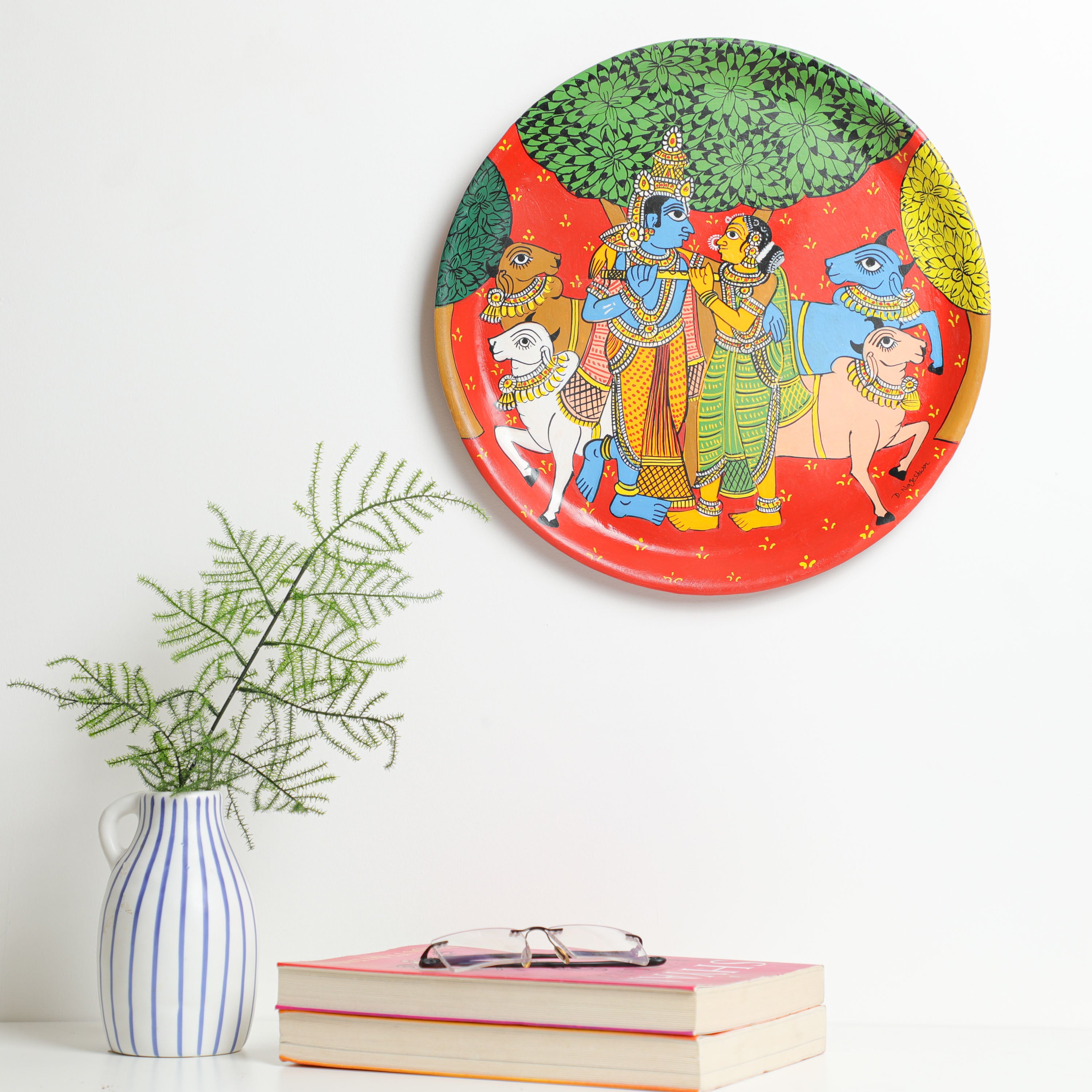 Radha Krishna wall hanging plates