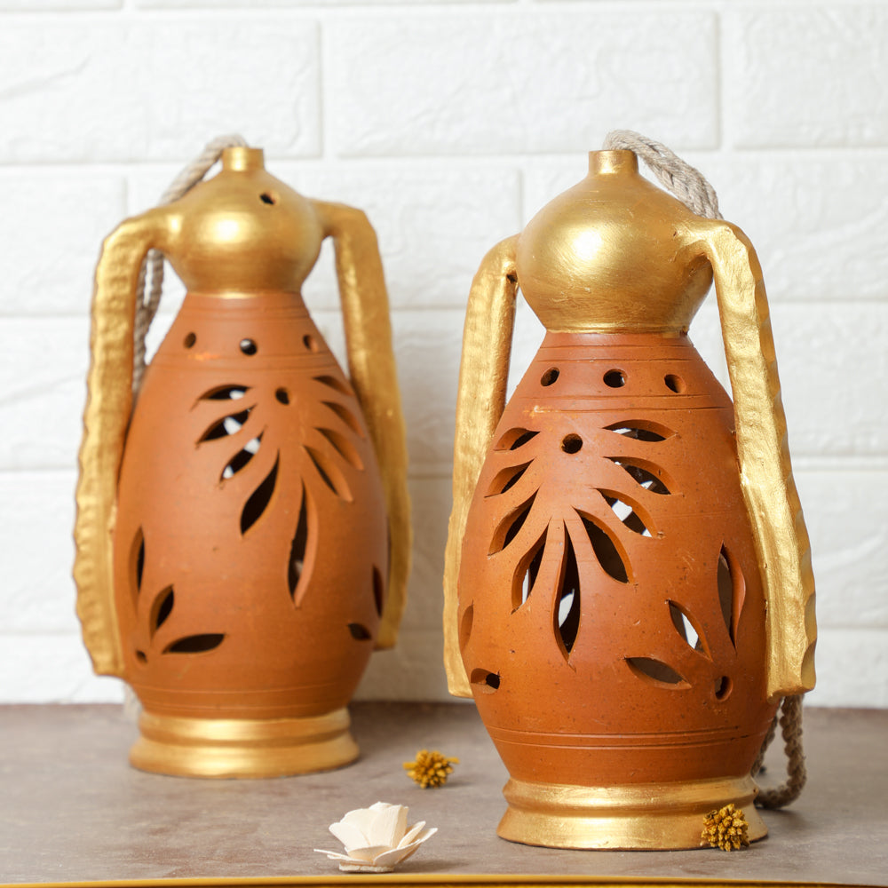 Terracotta Clay hanging lantern for home decor