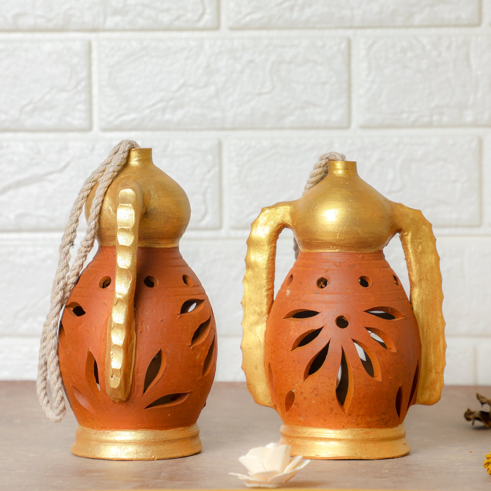 Terracotta Hanging Lantern for Home Decor