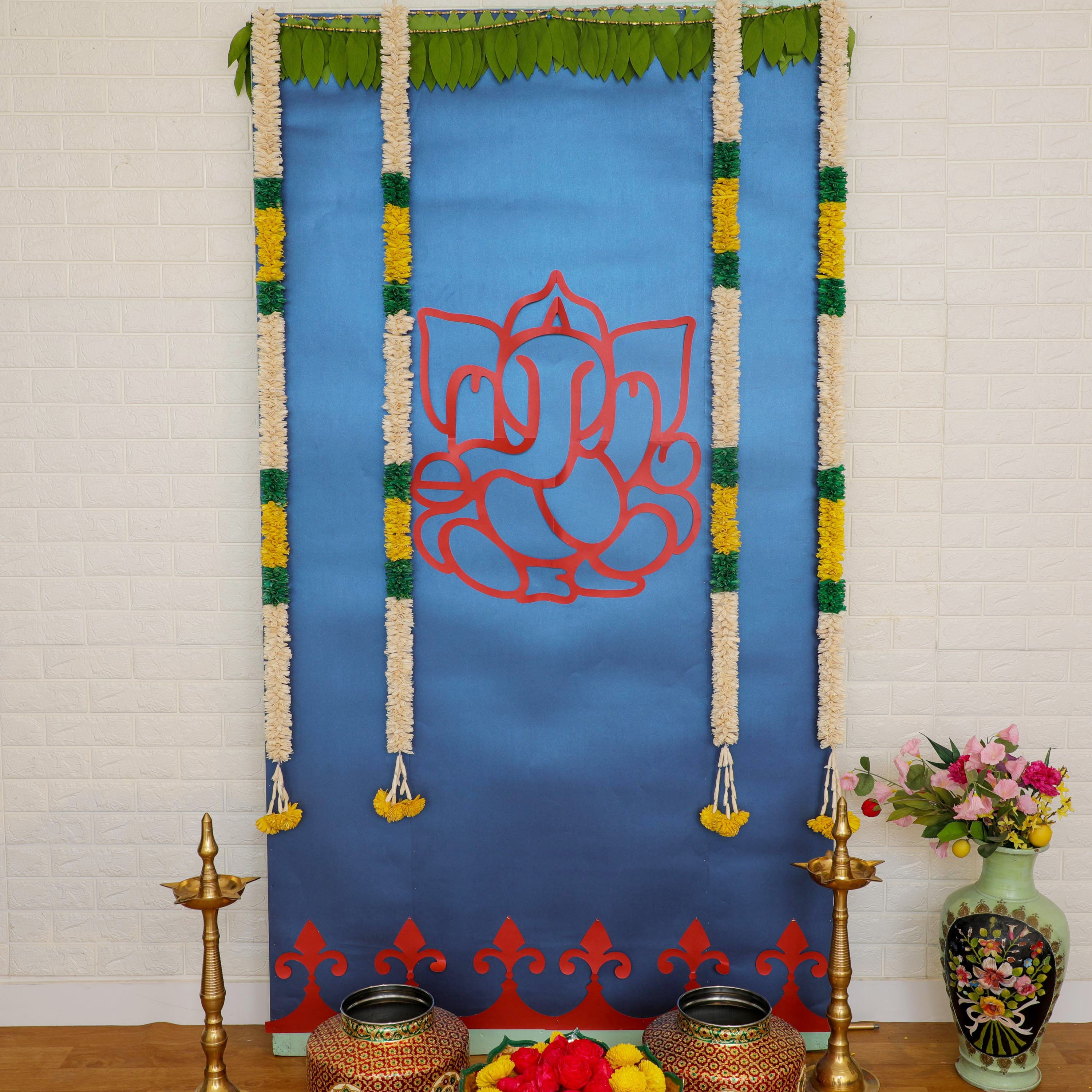 Ganesha Backdrop Kit for Indian Pooja Rituals online
