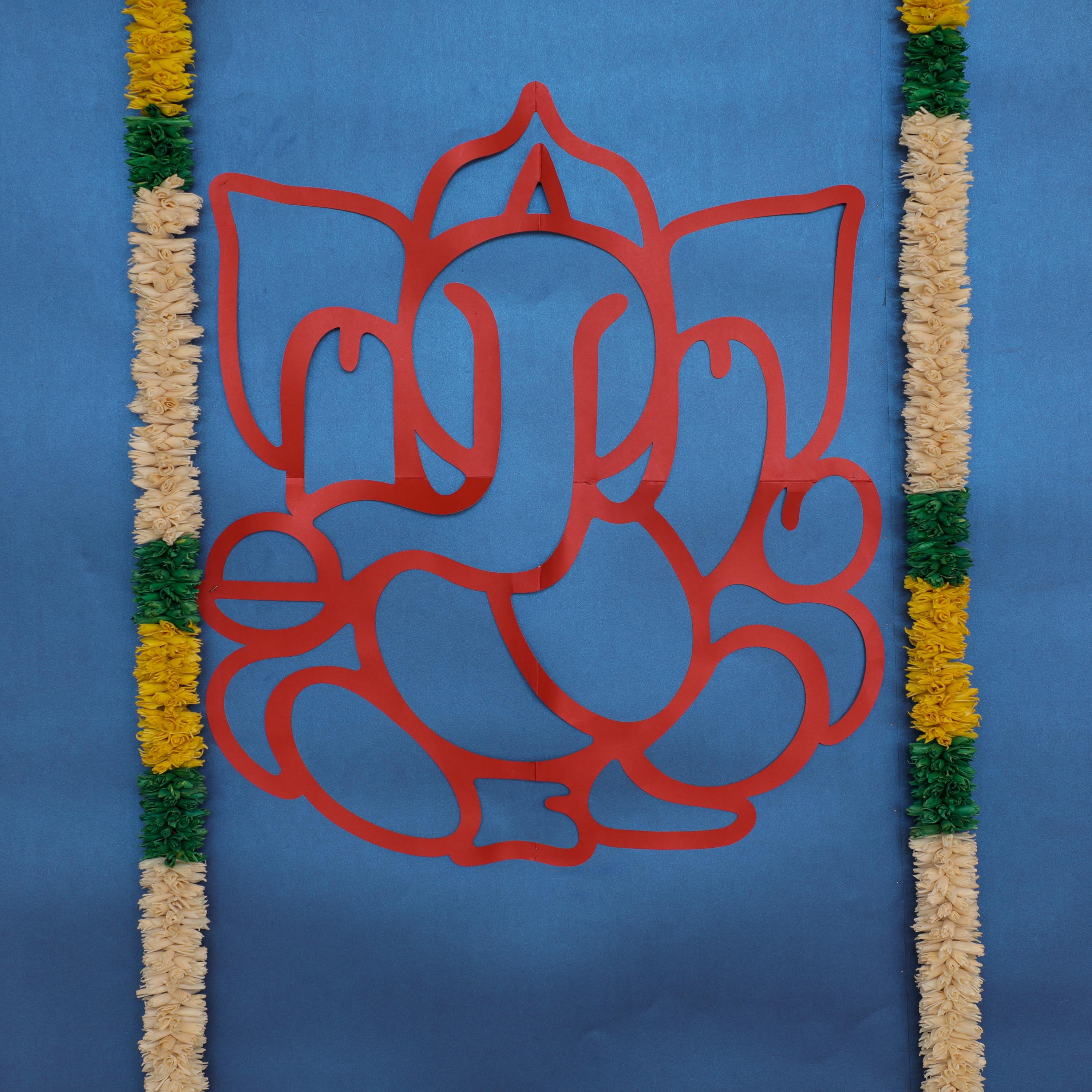 Red Ganesh Cutouts for traditional home/office decor in the USA