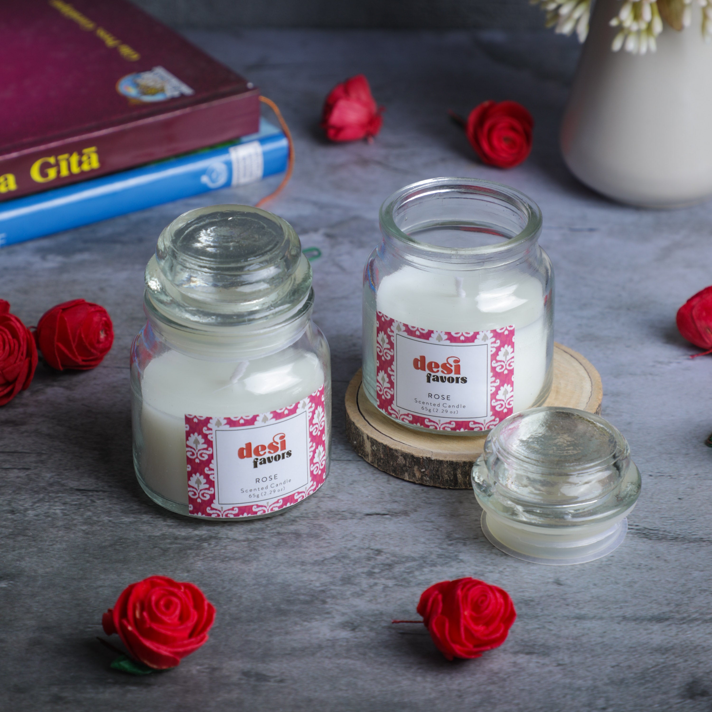 Rose Scented Candle Jar