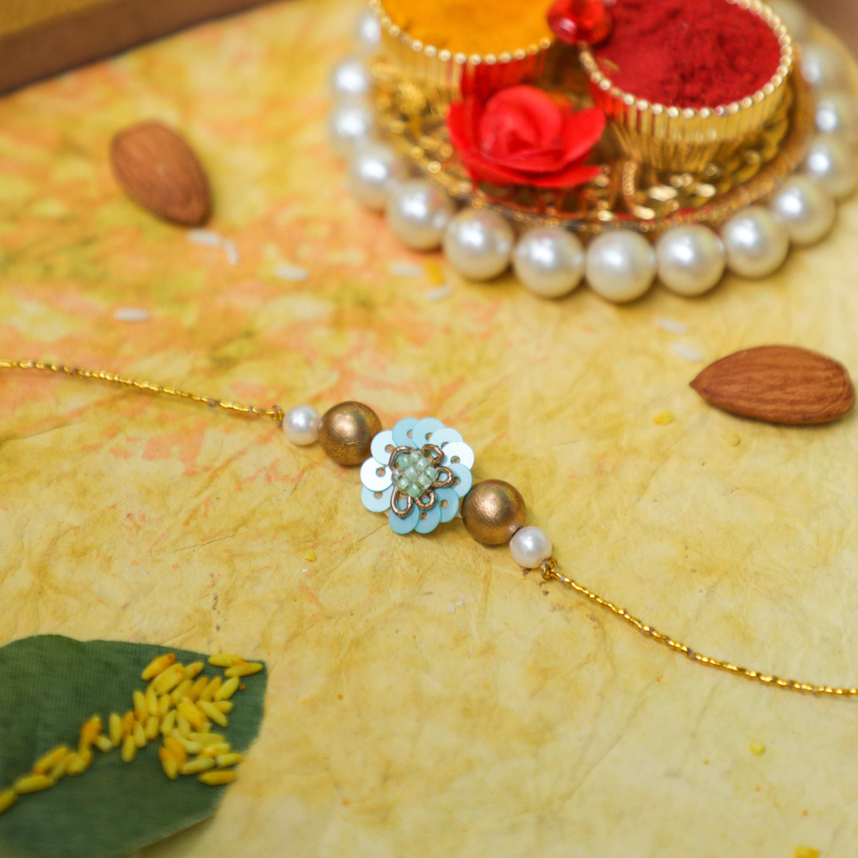 Designer Turquoise Rakhis for Brother