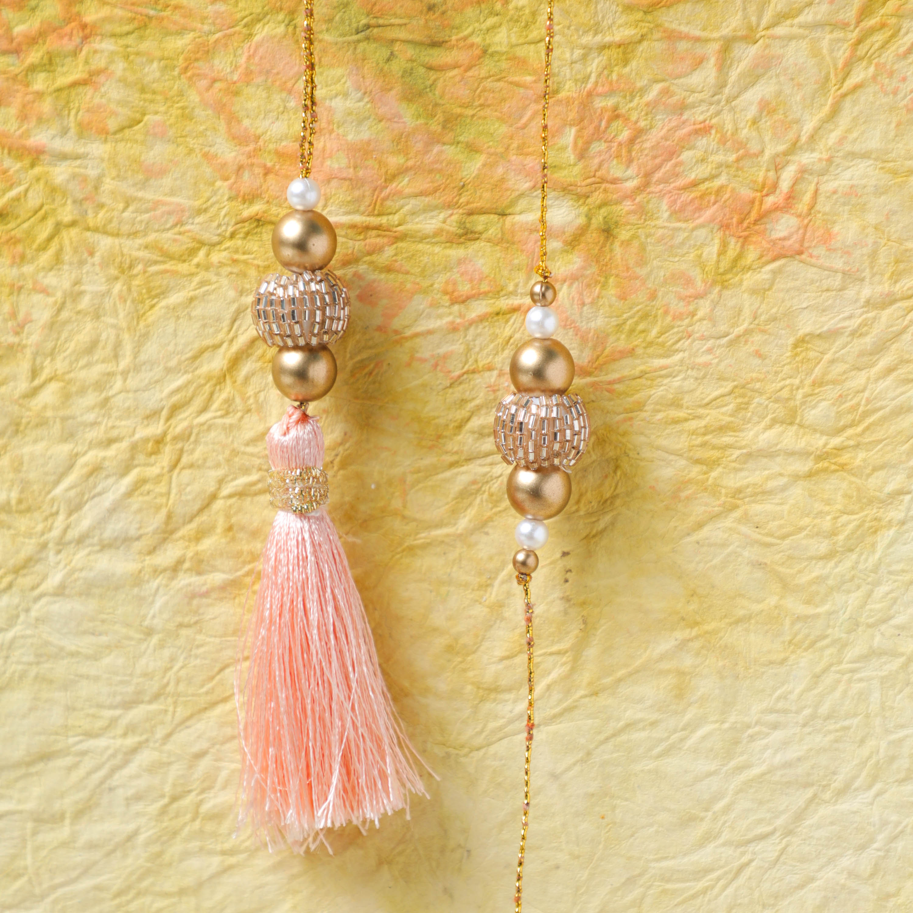 Peach Designer Bhaiya Bhabhi Rakhi