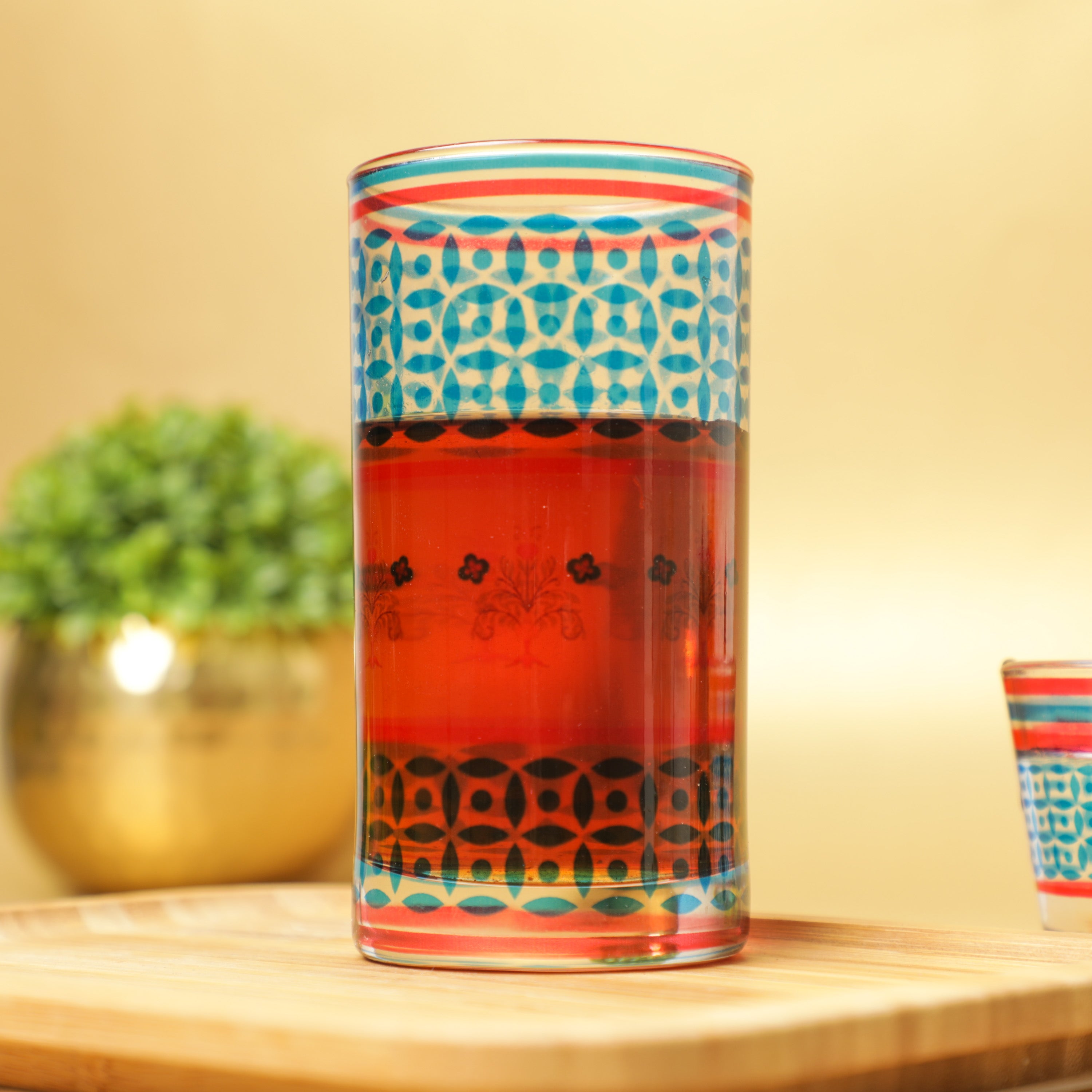 Buy Floral Design Tumbler Glass Set Online in USA - Made In India