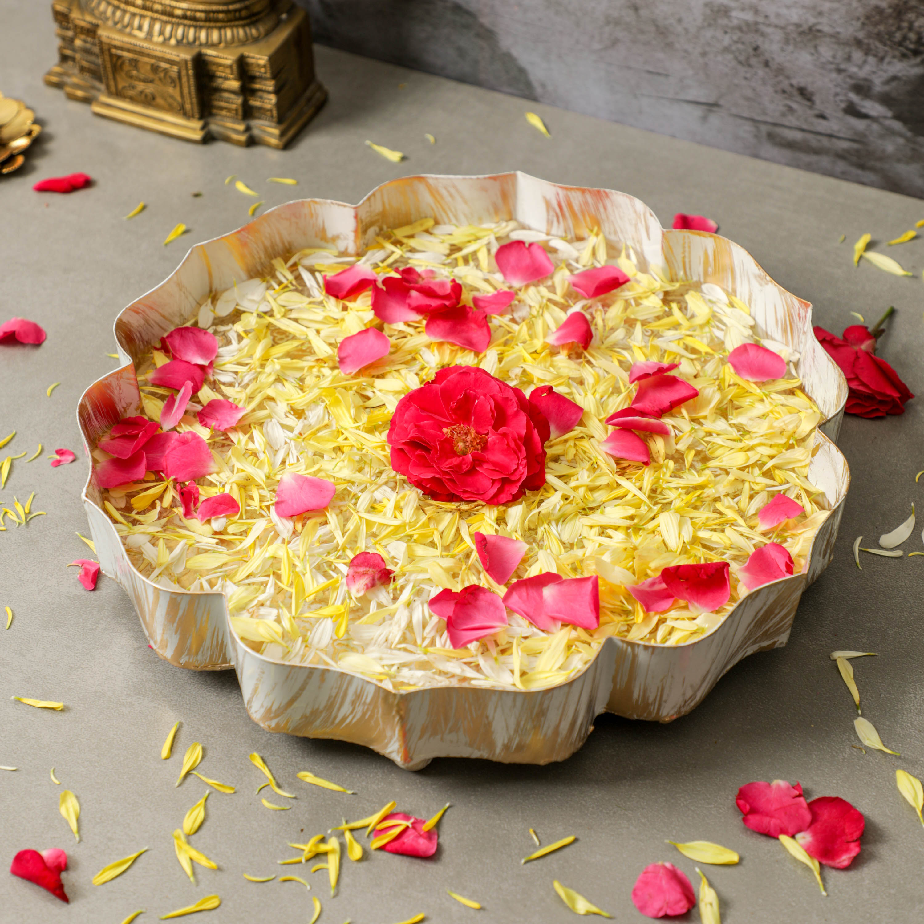 A brass made lotus shape urli