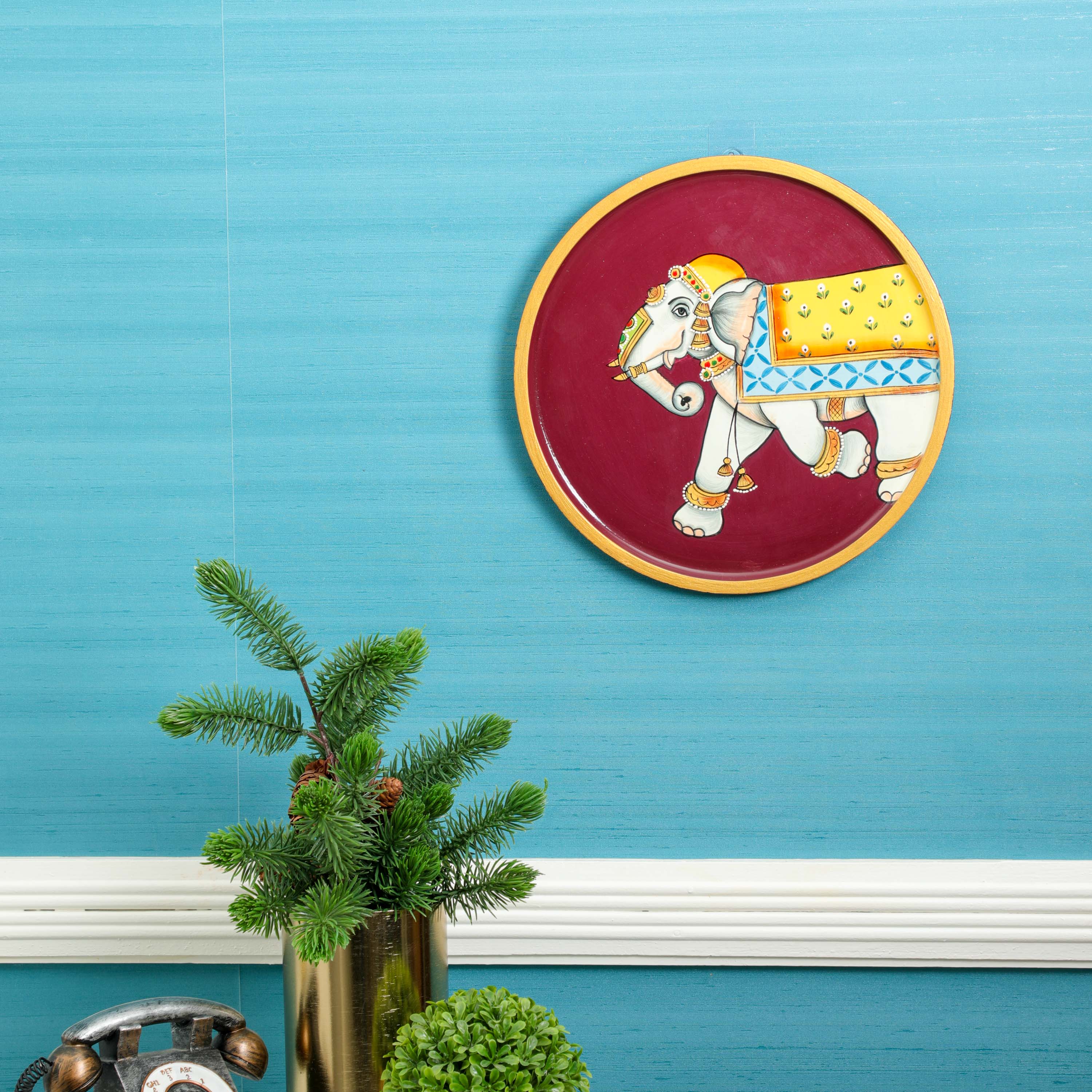 this wooden wall plate is hand-painted with art, talent and love.