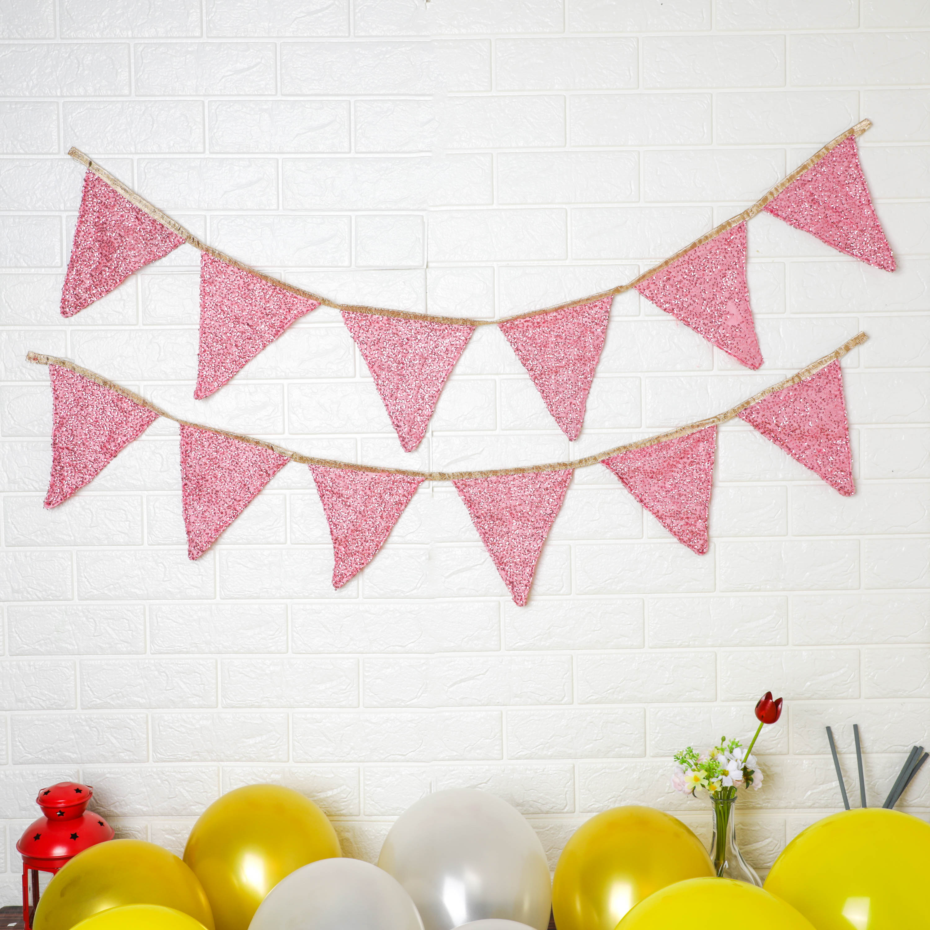 Kids birthday bunting flag banner