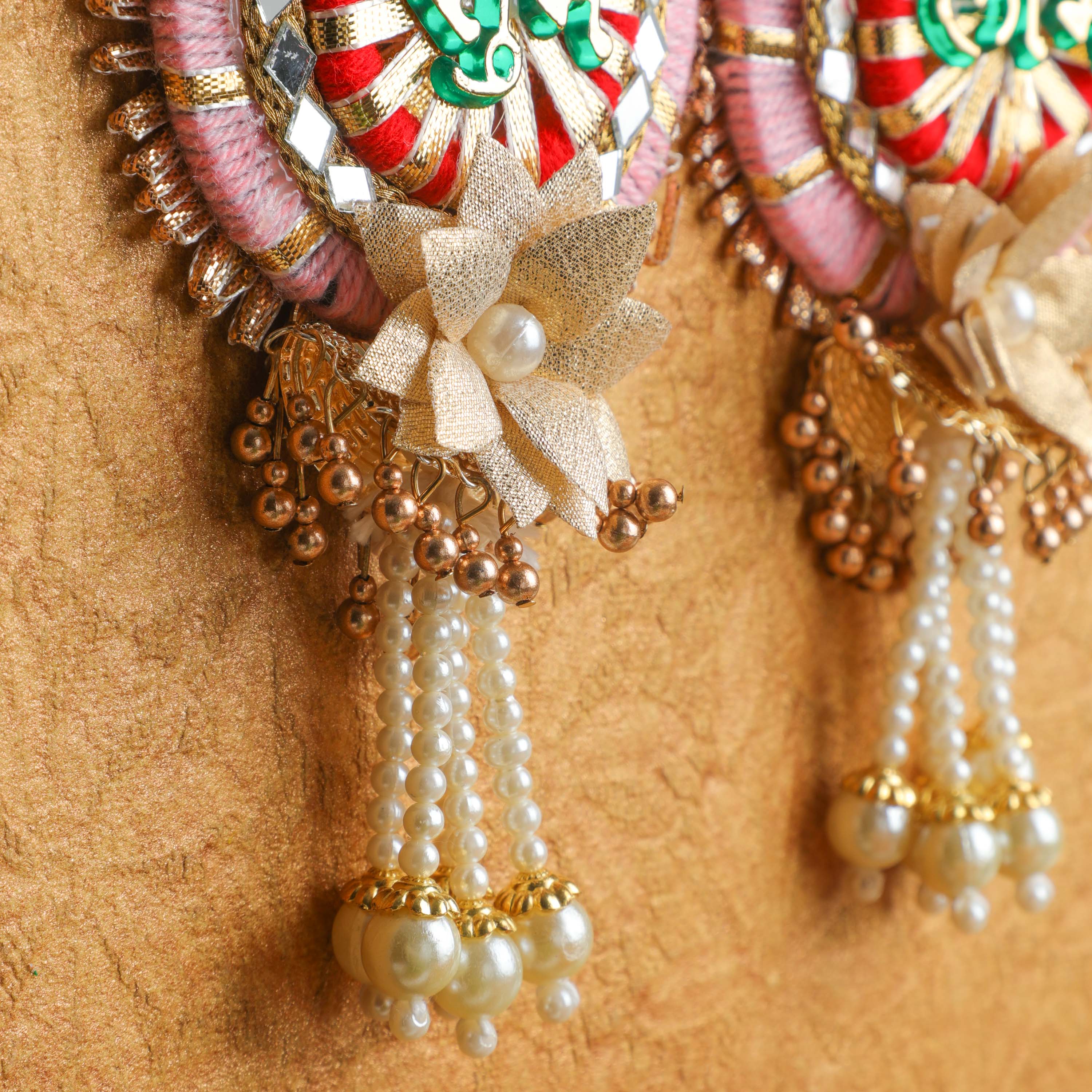 diwali party favors online shagun gifts  Pair Of Handmade Door Subh Labh Hanging, bandhanwar hangings, Diwali puja toran, Indian wedding, house décor entryway front door hangings
