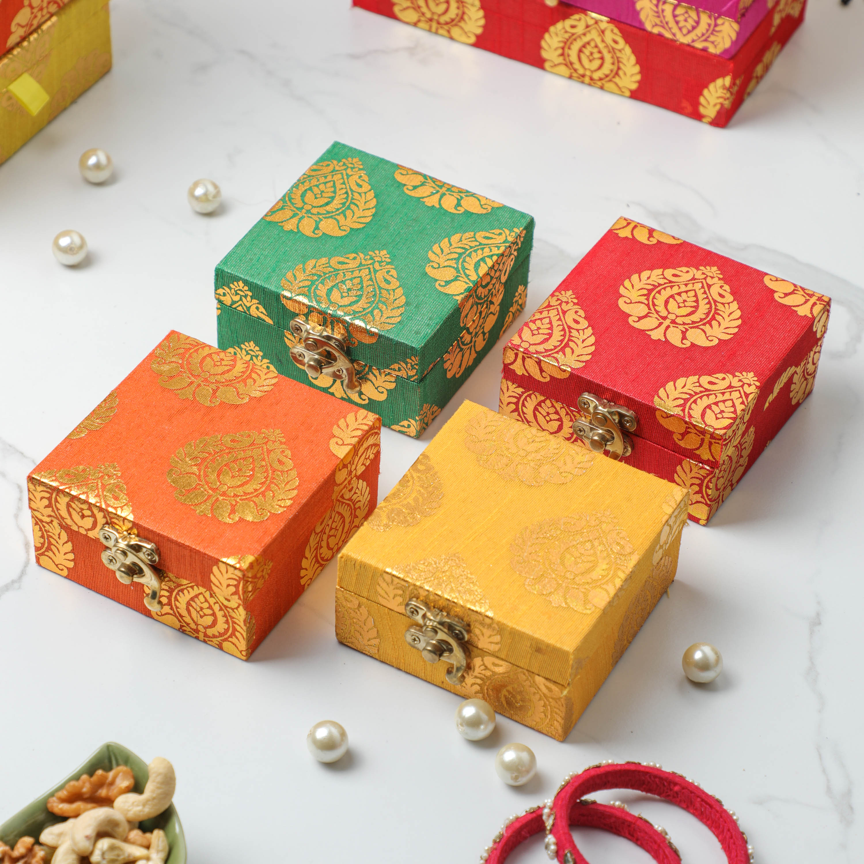 multicolor Wedding Shagun Box indian return gifts for weddings and pooja