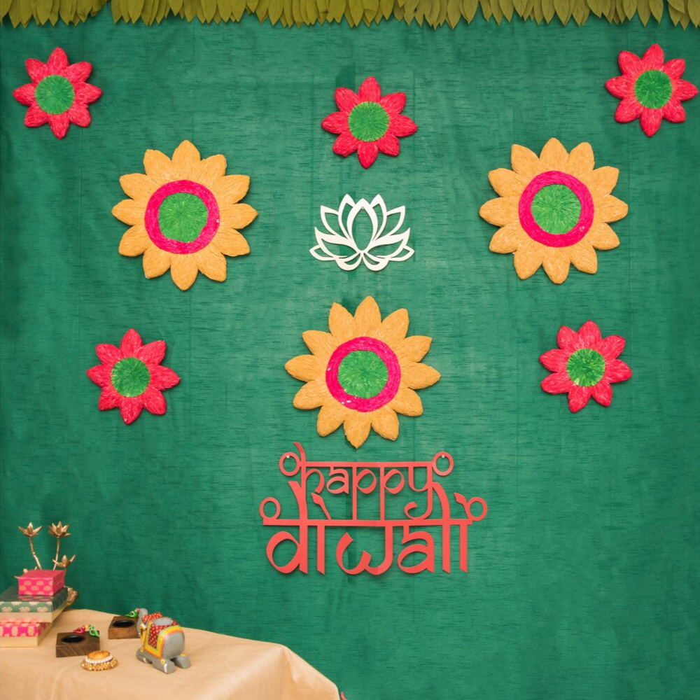Diwali Marriage Pooja Backdrop Decoration Floral Prop