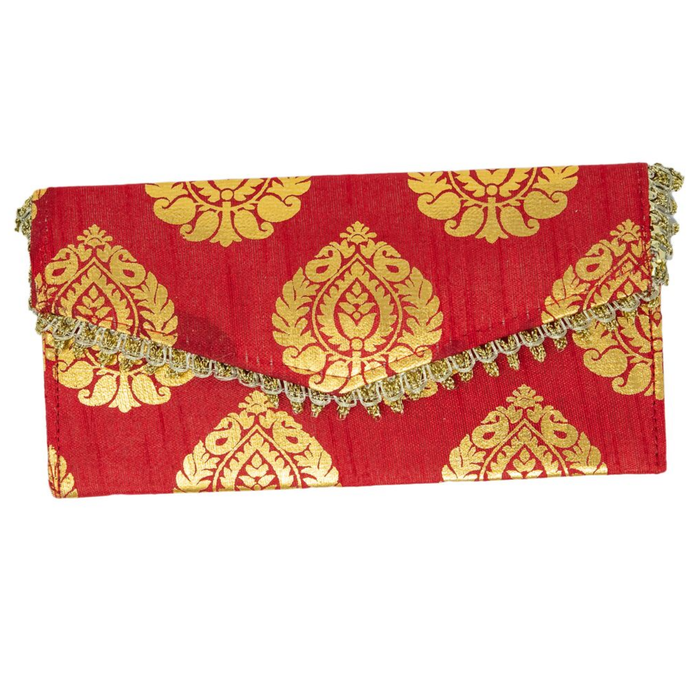 Red and Orange Traditional Motif Printed Envelopes for Wedding
