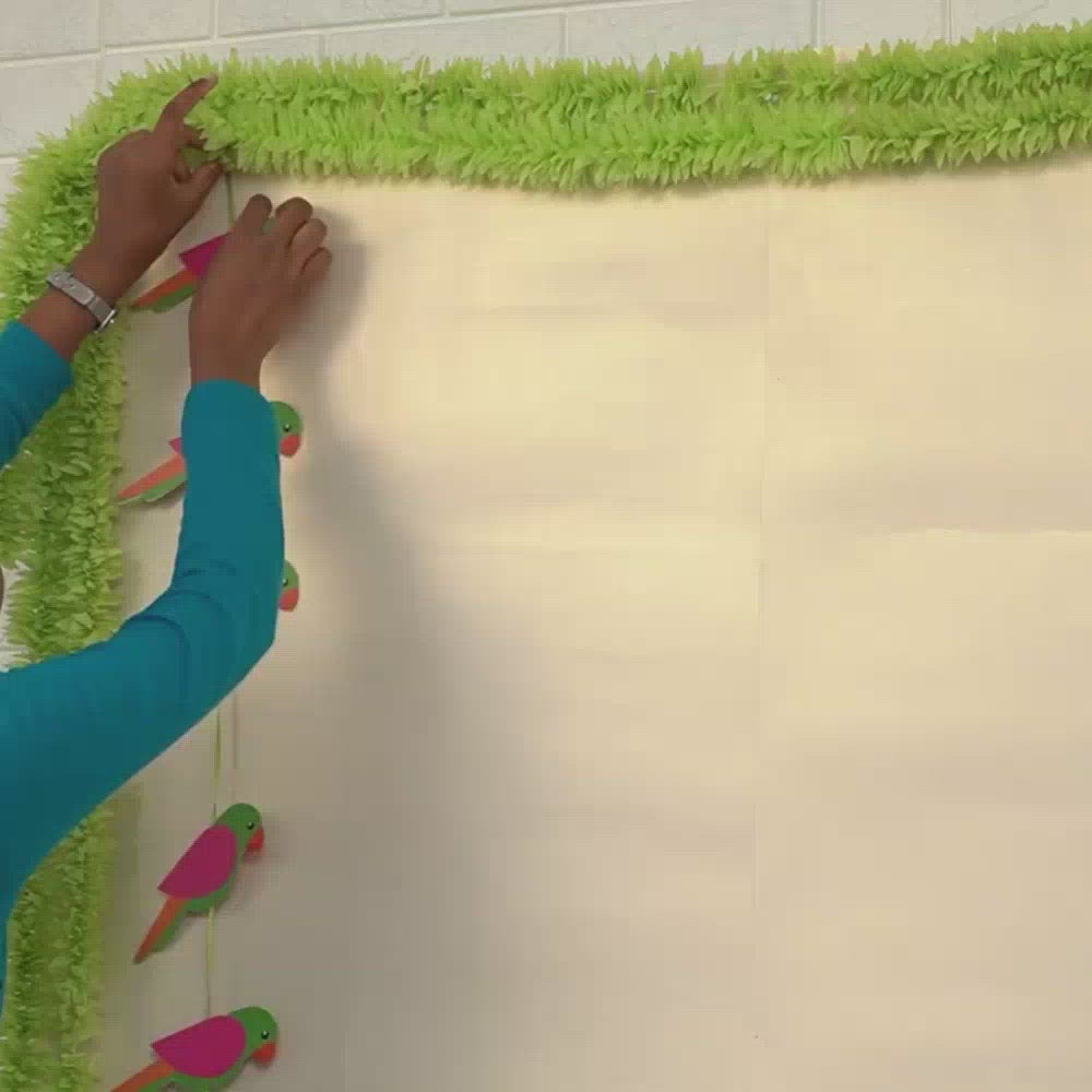 Parrot decor Indian garlands for Indian pooja