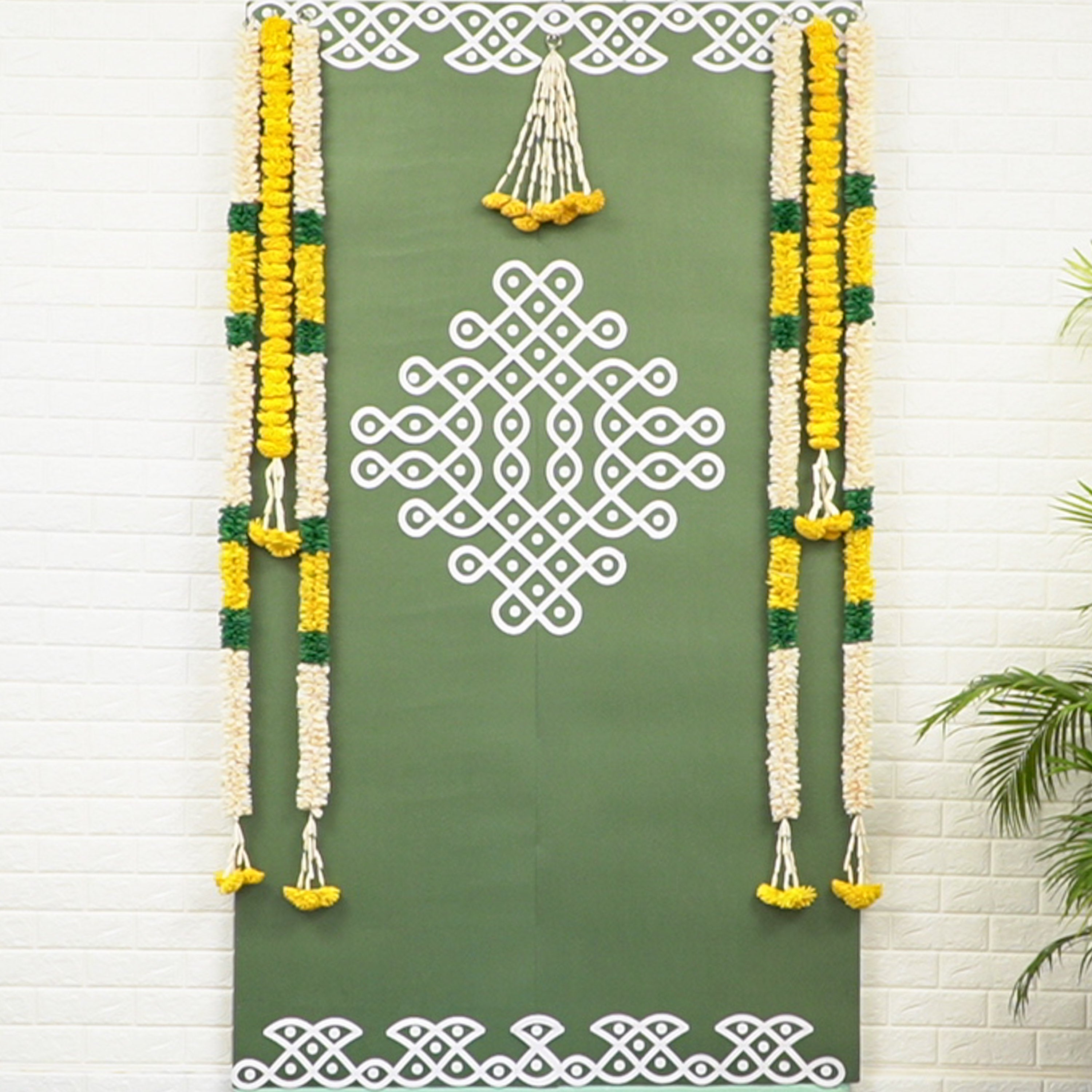 Muggu Design Backdrop Kit for Indian Pooja Rituals online in the USA