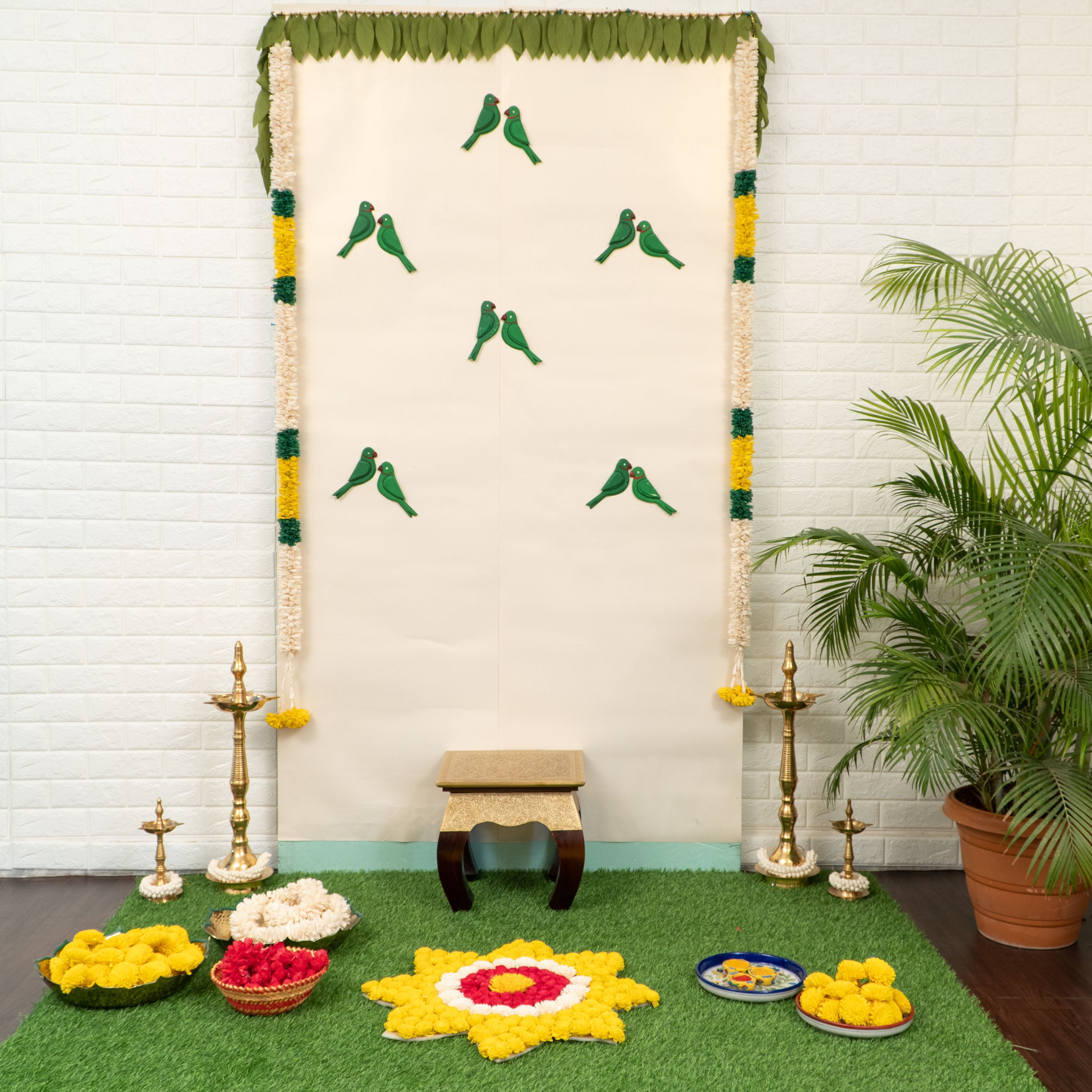 Pure Elegance Backdrop Kit for Indian Pooja Decorations in the USA