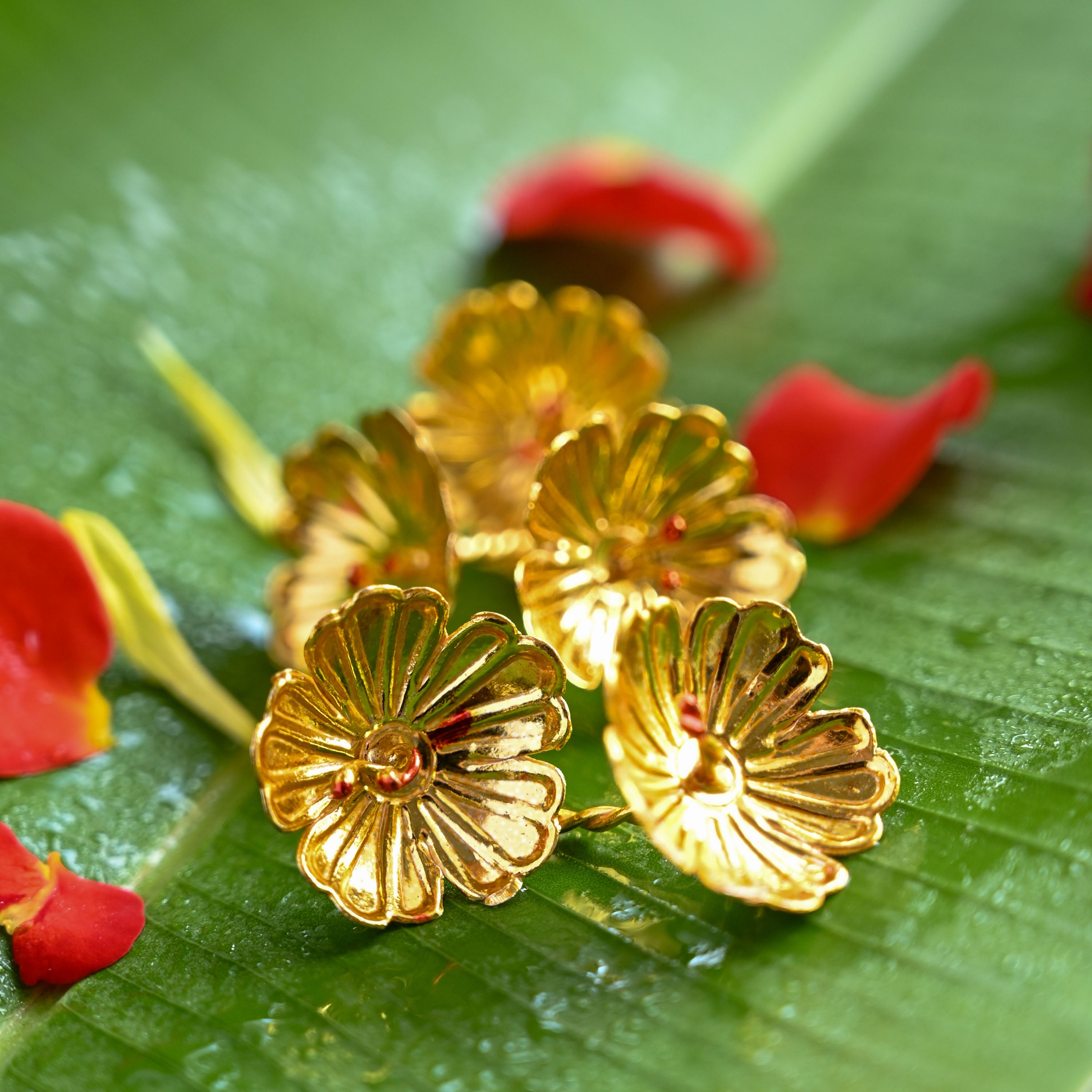 Silver Pooja Flowers for Mandir decor