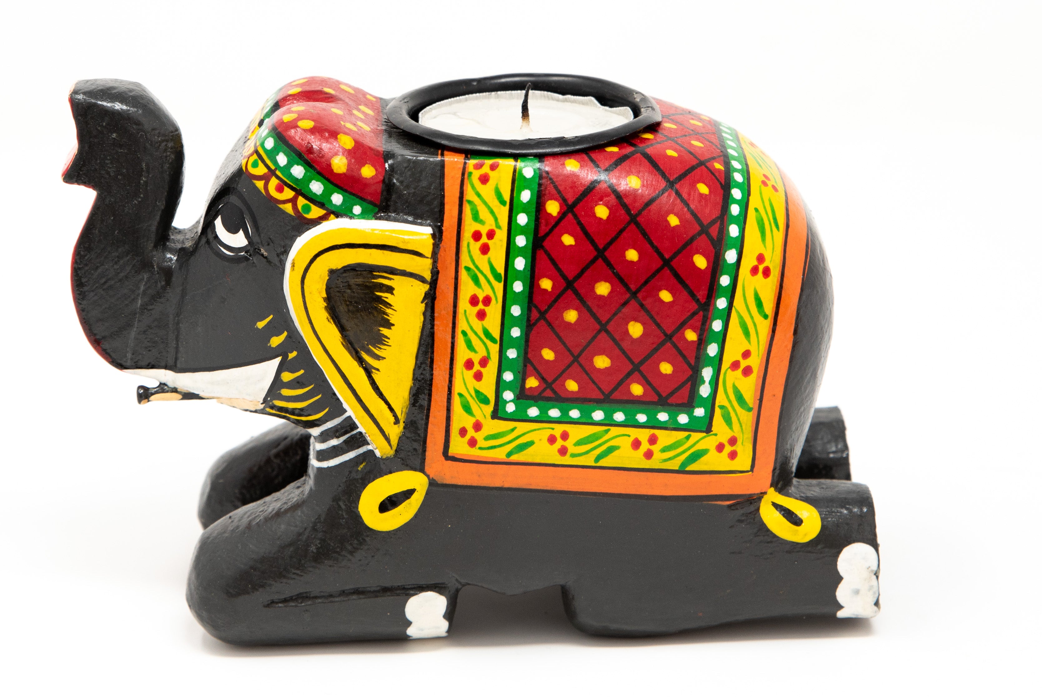 Hand Painted Elephant Tealight Holder- Diwali Gift