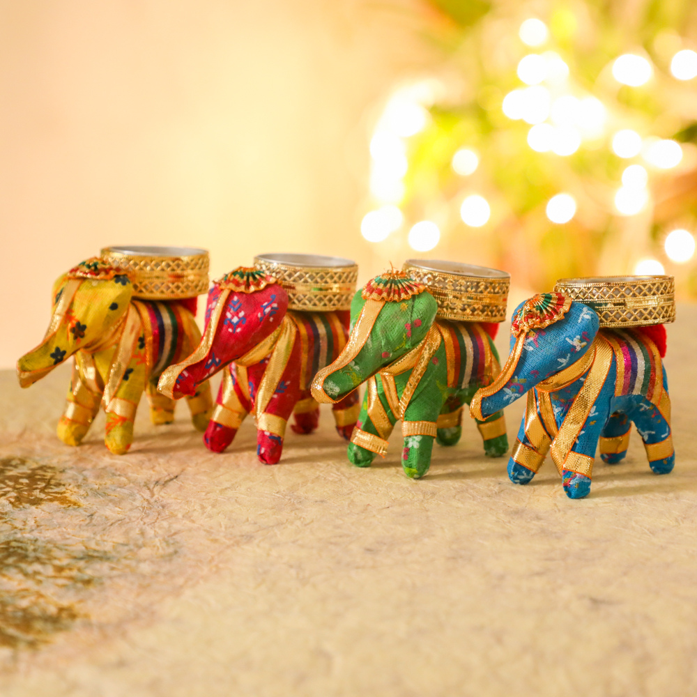 Elephant Tealight Holder for Diwali decoration and home pooja decoration.