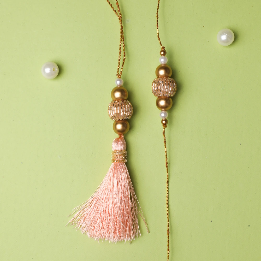 Peach Designer Bhaiya Bhabhi Rakhi
