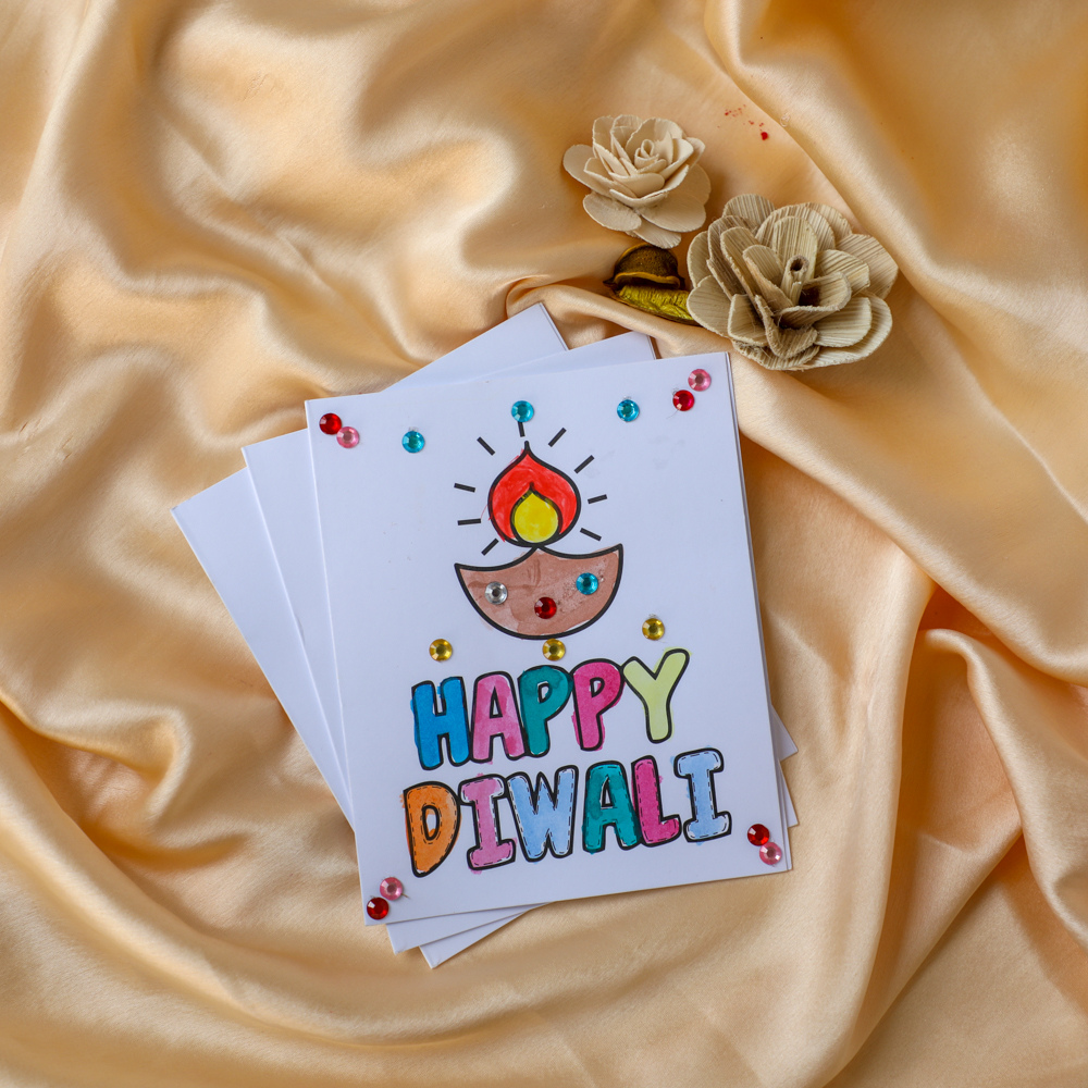 DIY diwali greeting cards for Kids