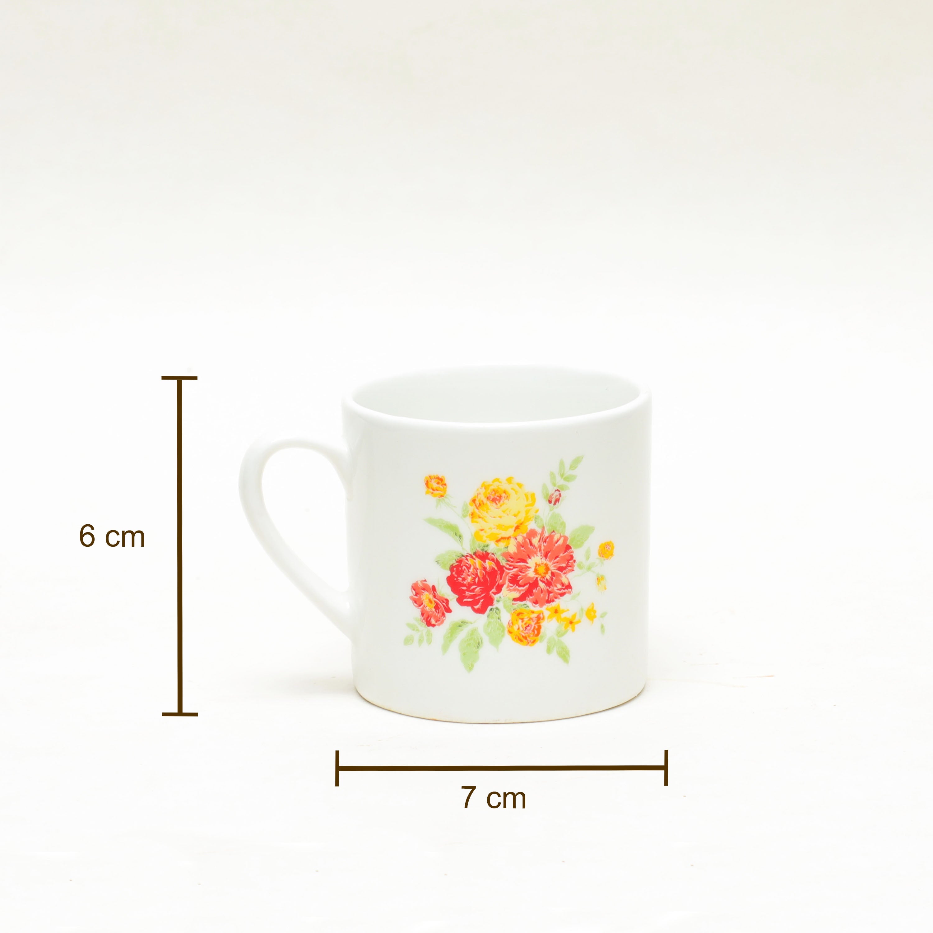 Coffee Mug With Print - Floral Design Mug For Wedding - White Mug 