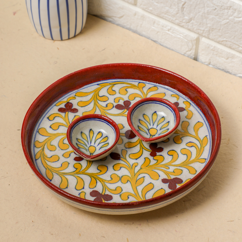 Handmade Thali with Diya