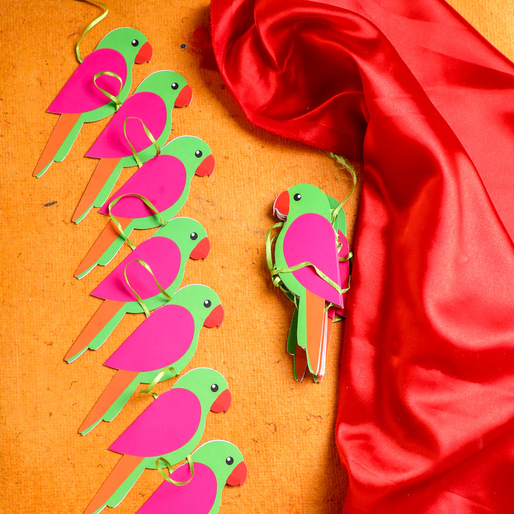 Parrot garlands for Indian traditional decorations