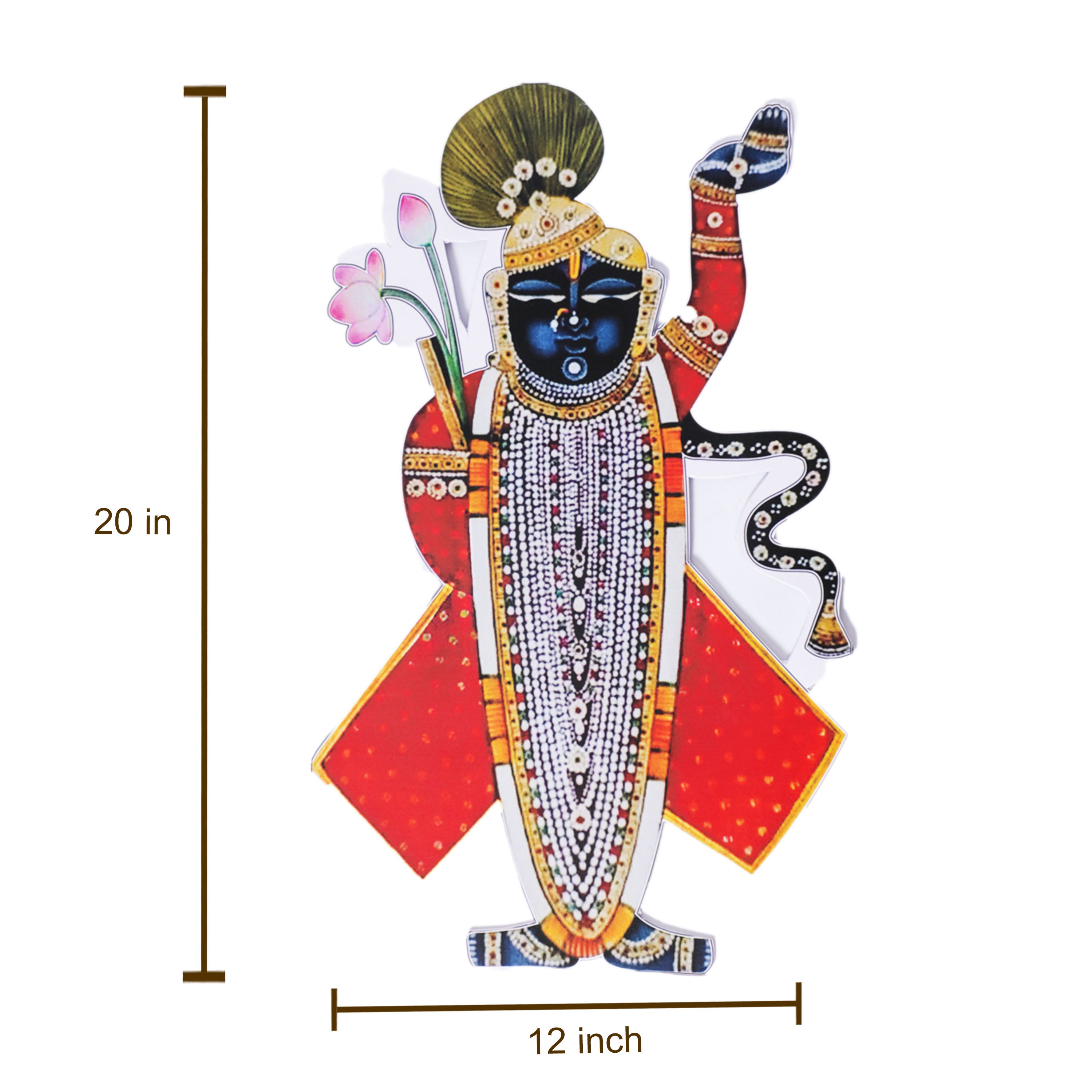 Big Shrinathji Krishna Cutouts for pooja and home decor