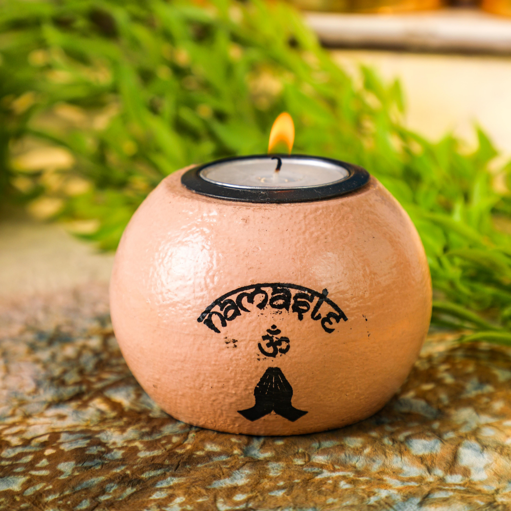 Namaste printed Tealight holder for return gifting