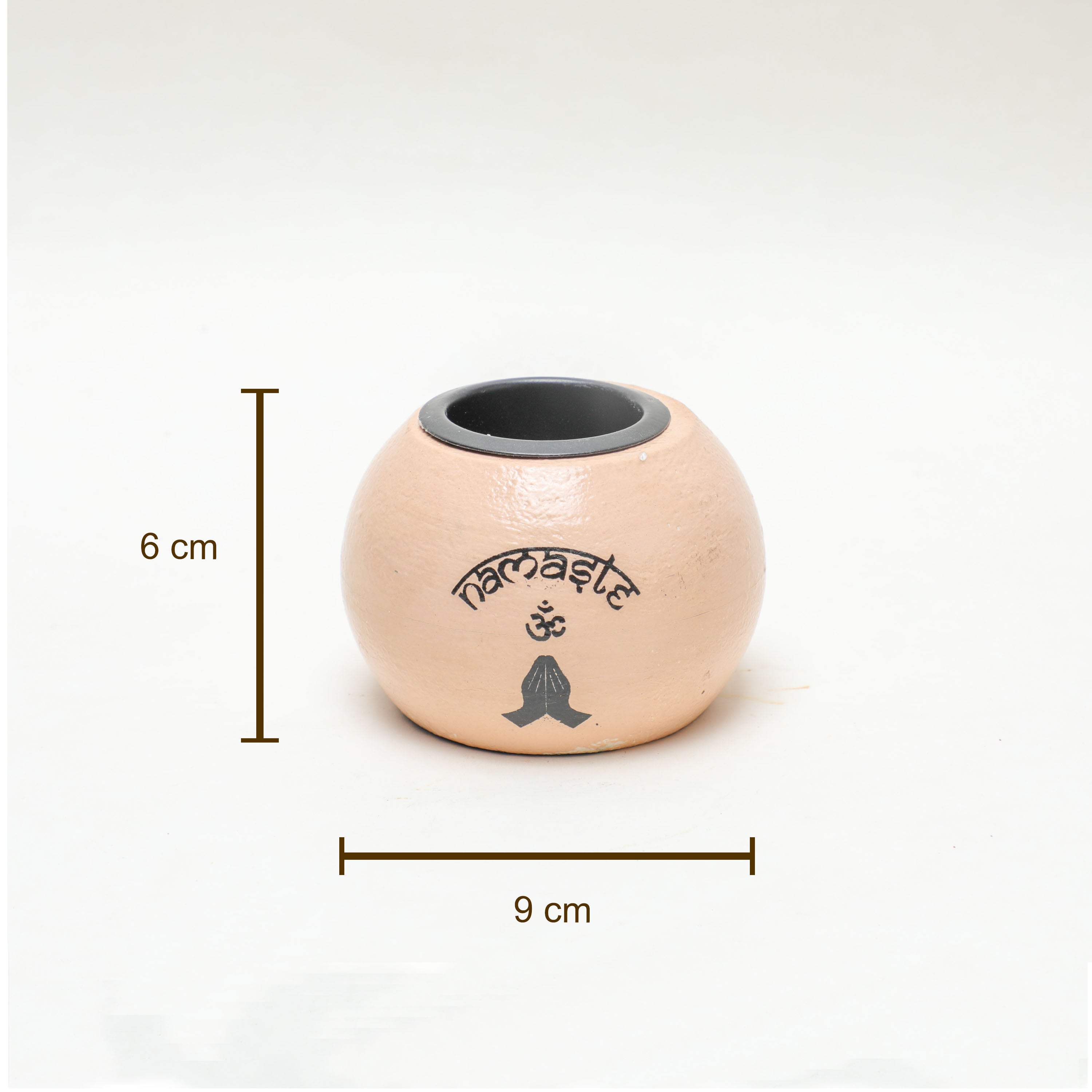 Beige tealight holder for indian pooja and diwali decorations