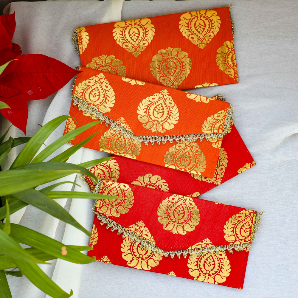 Red and Orange Shagun Envelopes for Wedding