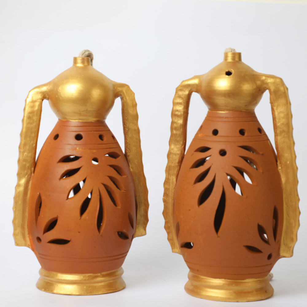 Terracotta hanging lantern for home/office decor