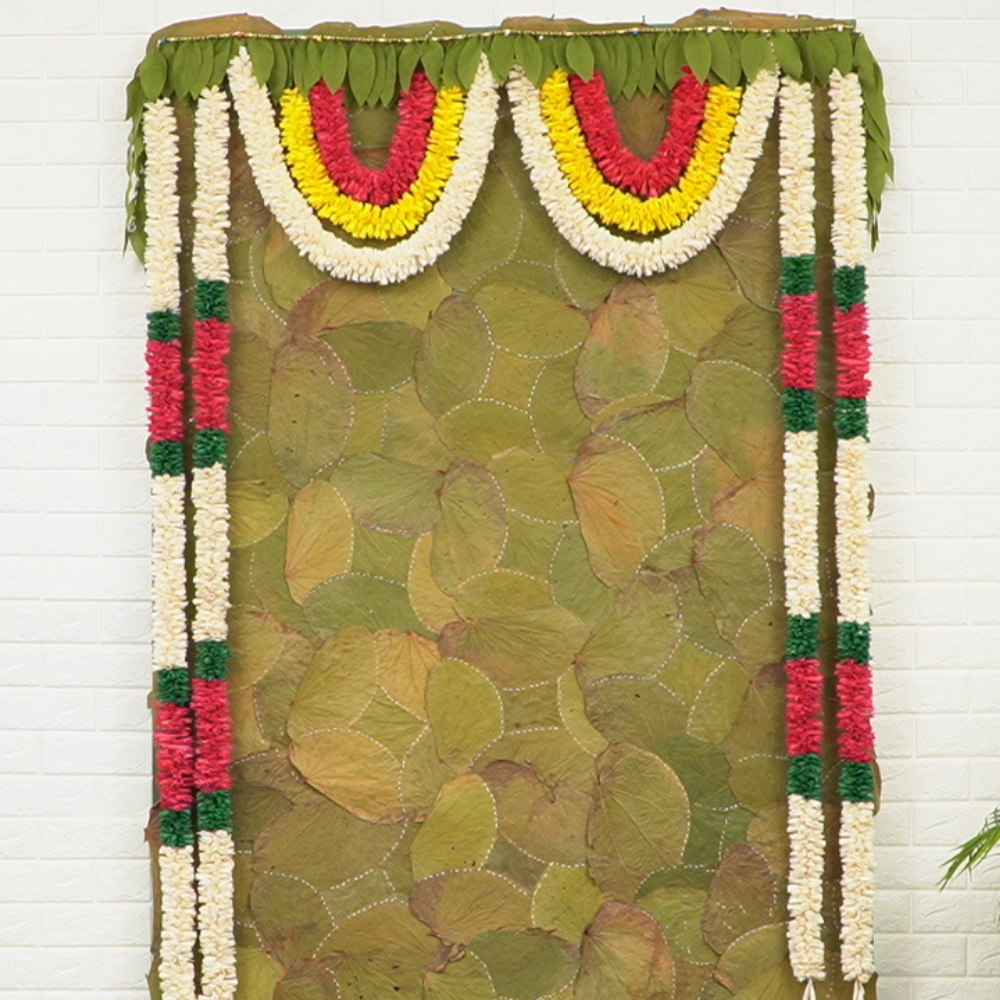 100% Natural Backdrop Kit for Indian Pooja Decor
