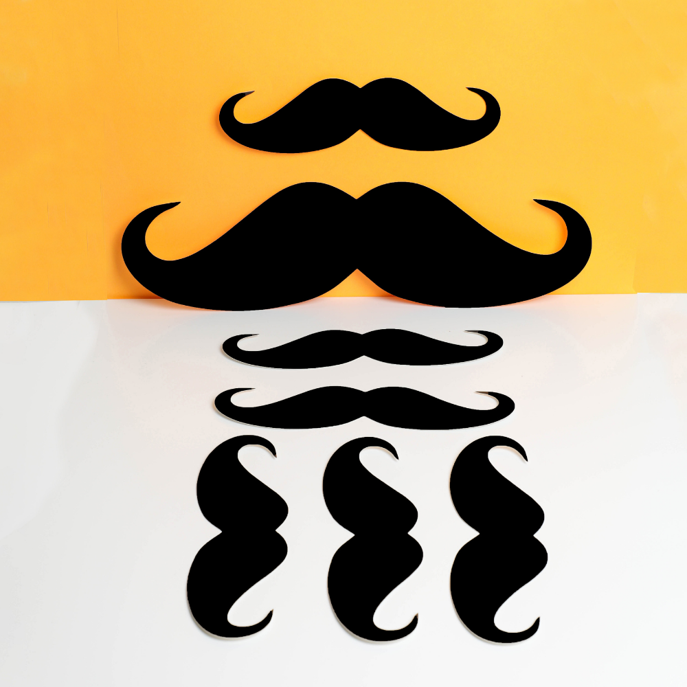 colorful mustache border