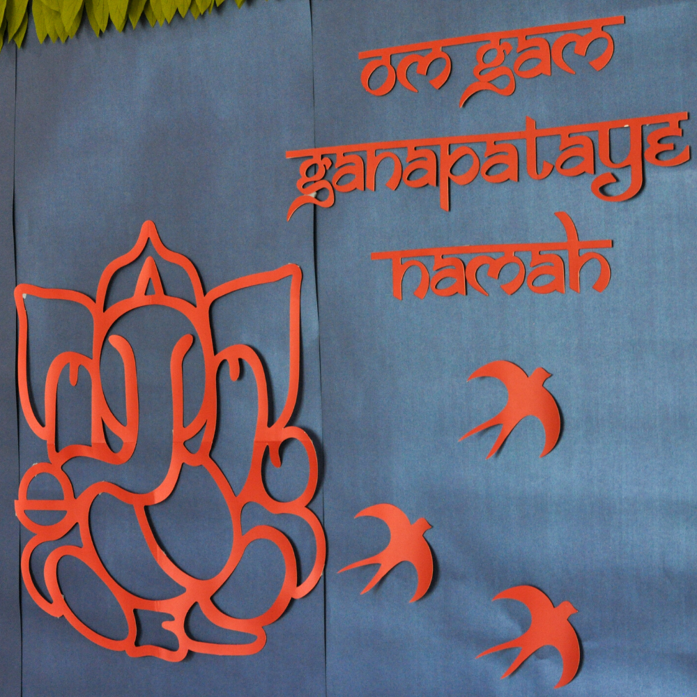 Ganesha Mantra Indian Border - DIY Indian Decor