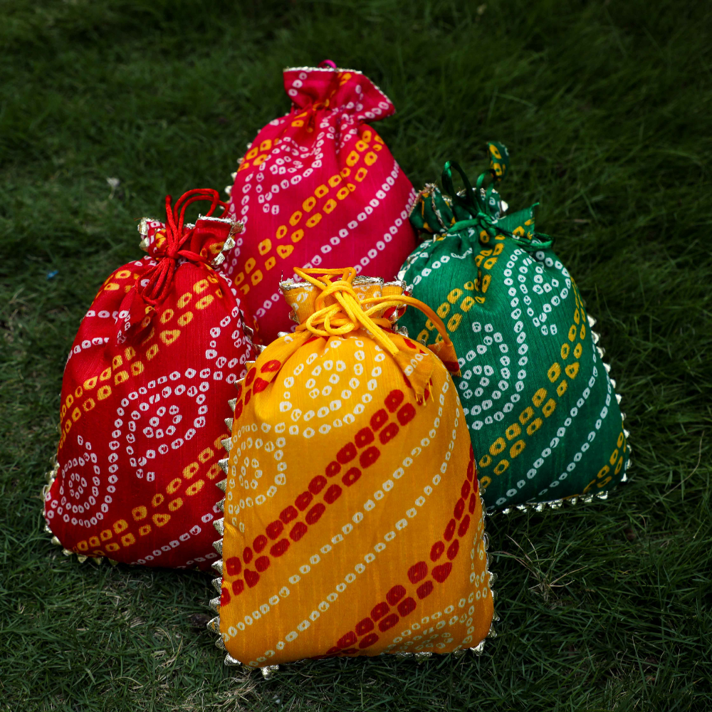 Bandhini Print Potlis for Gift wrapping