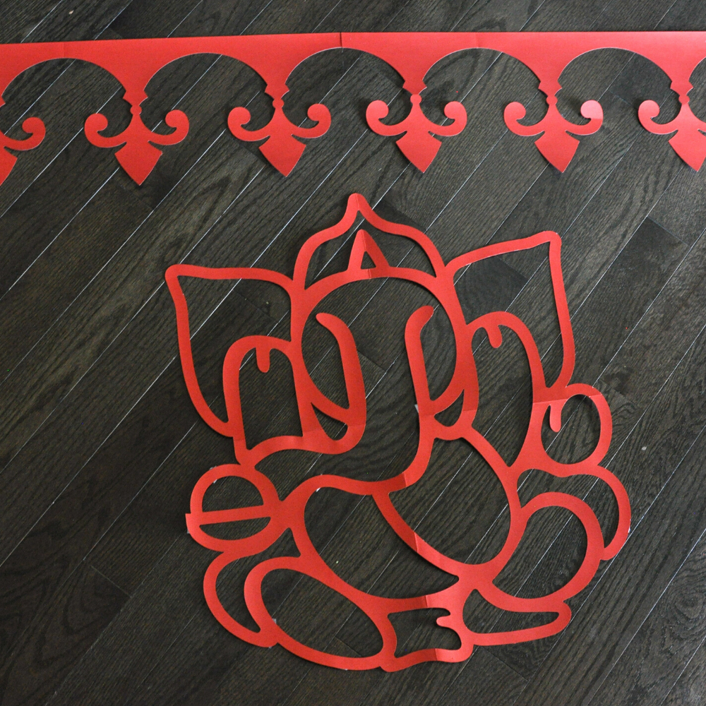 Ganesha Mantra Indian Border - DIY Indian Decor