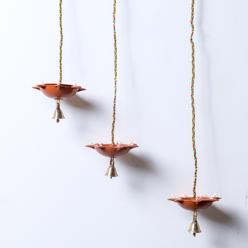 Hanging Diya Set of 2 for Traditional Indian backdrop decorations