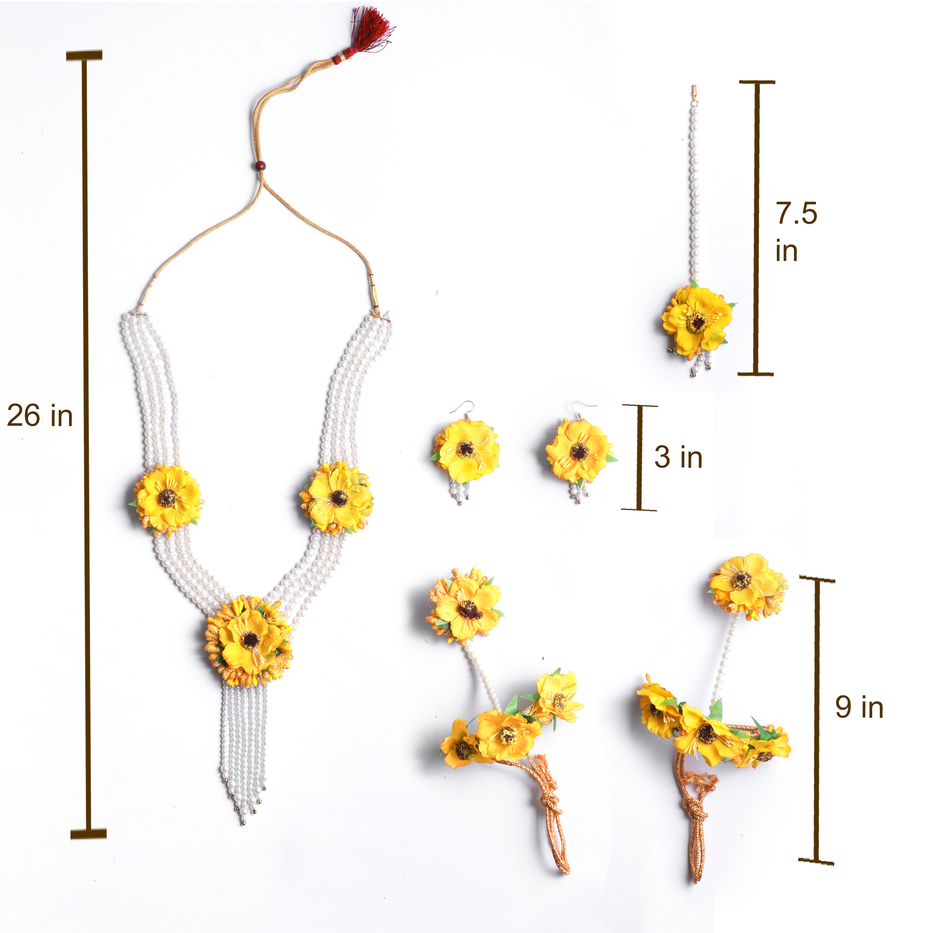 Yellow Floral Necklace Set