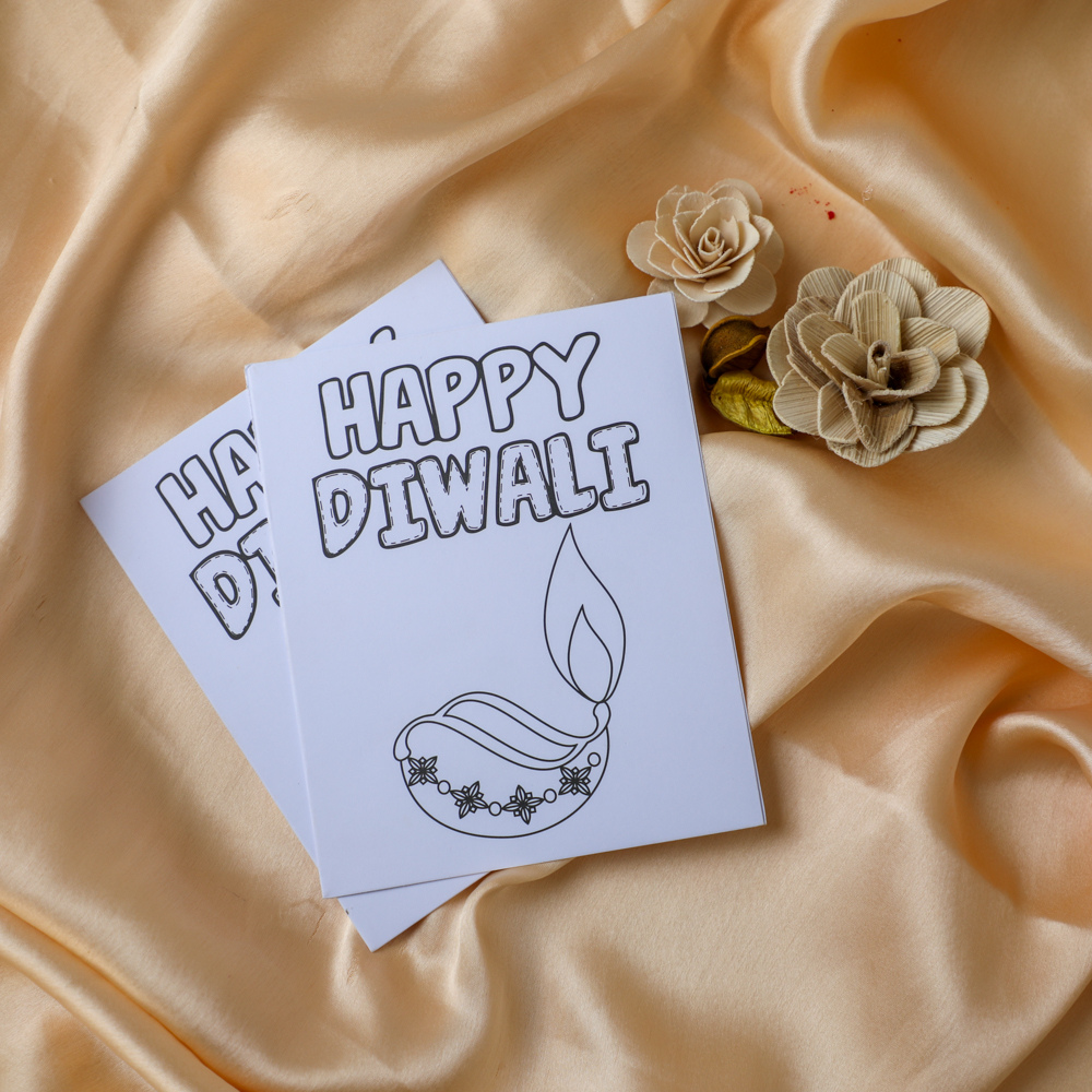 Color me cards for kids this Diwali