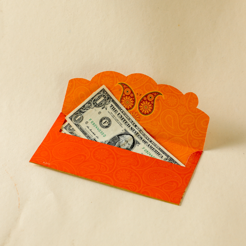 Traditional Orange Gifting Envelopes for Reception