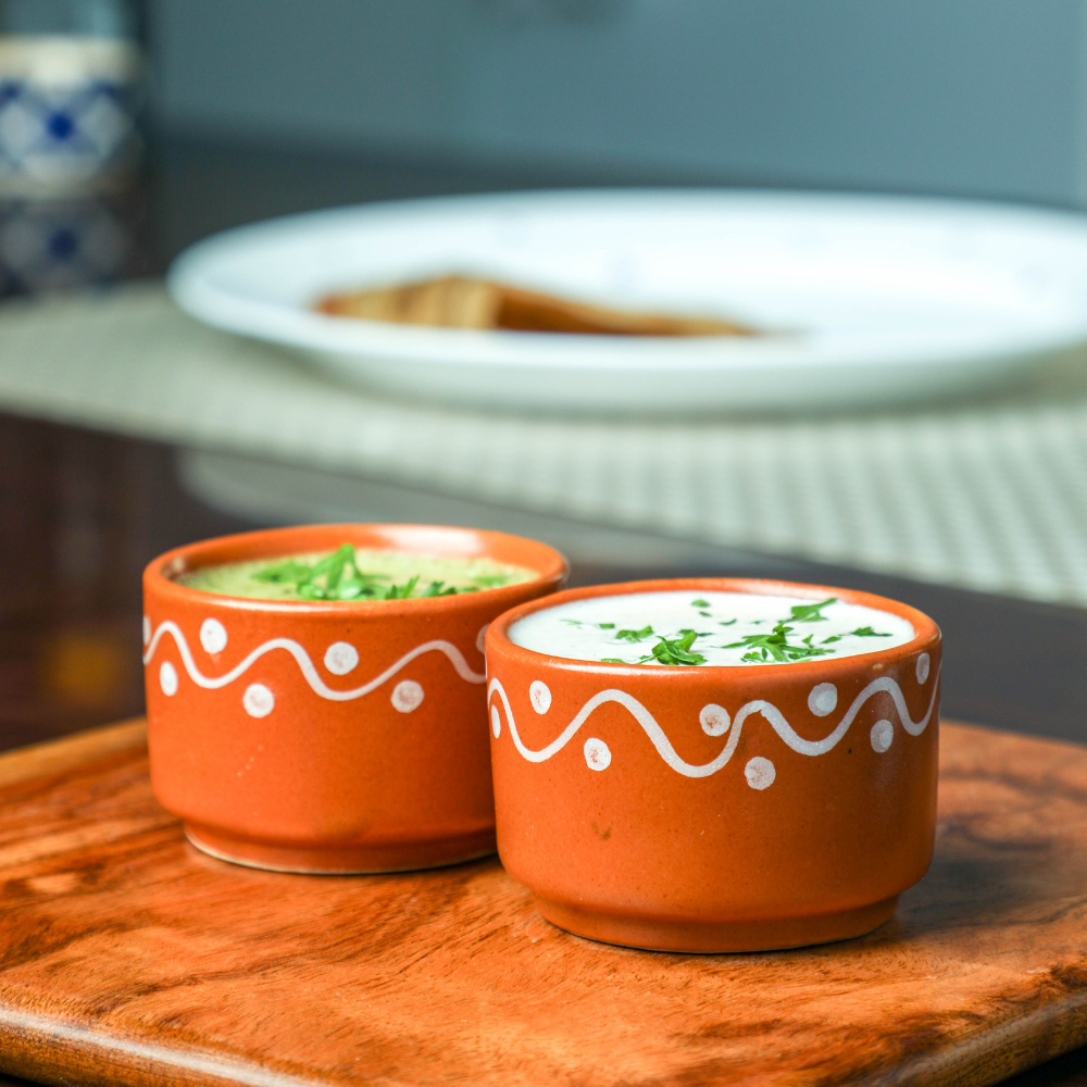 Brown Ceramic Sause Cups for designer Kitchenware in the USA